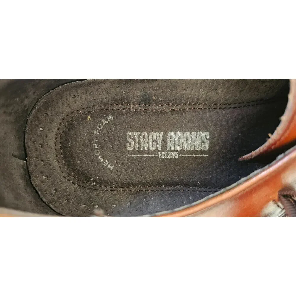 Stacy Adams Duncan‎ Cap Toe Single Buckle Monk Strap Shoes Sz 13M Cognac Leather